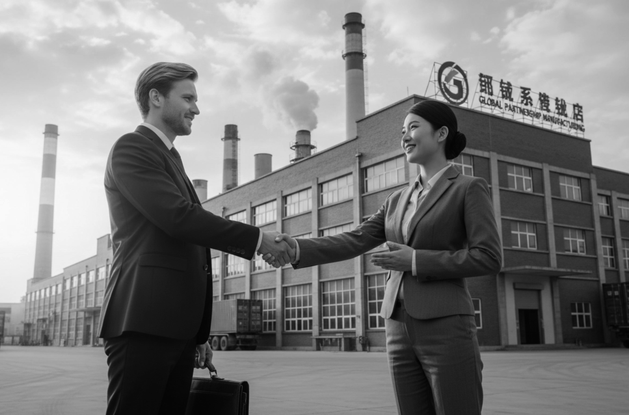 Two business professionals shaking hands to symbolize a successful negotiation of MOQ in furniture sourcing.